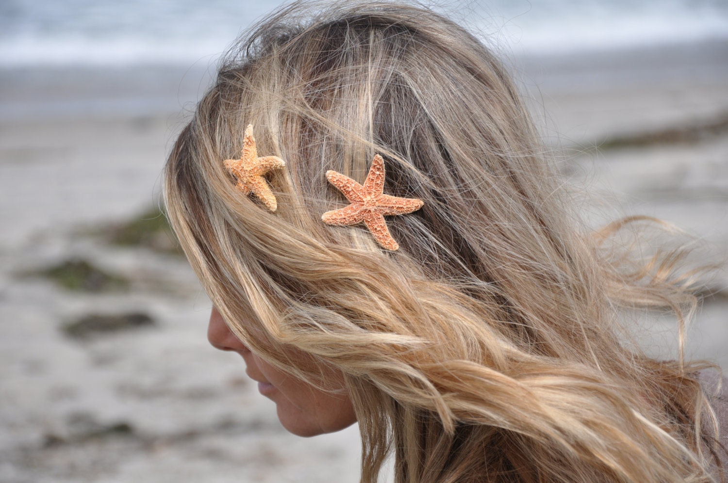 Starfish Hair Clips Small, TWO Included SOOO Pretty