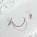 Silver Angel Wing Double Chain Ear Cuff (Pair)