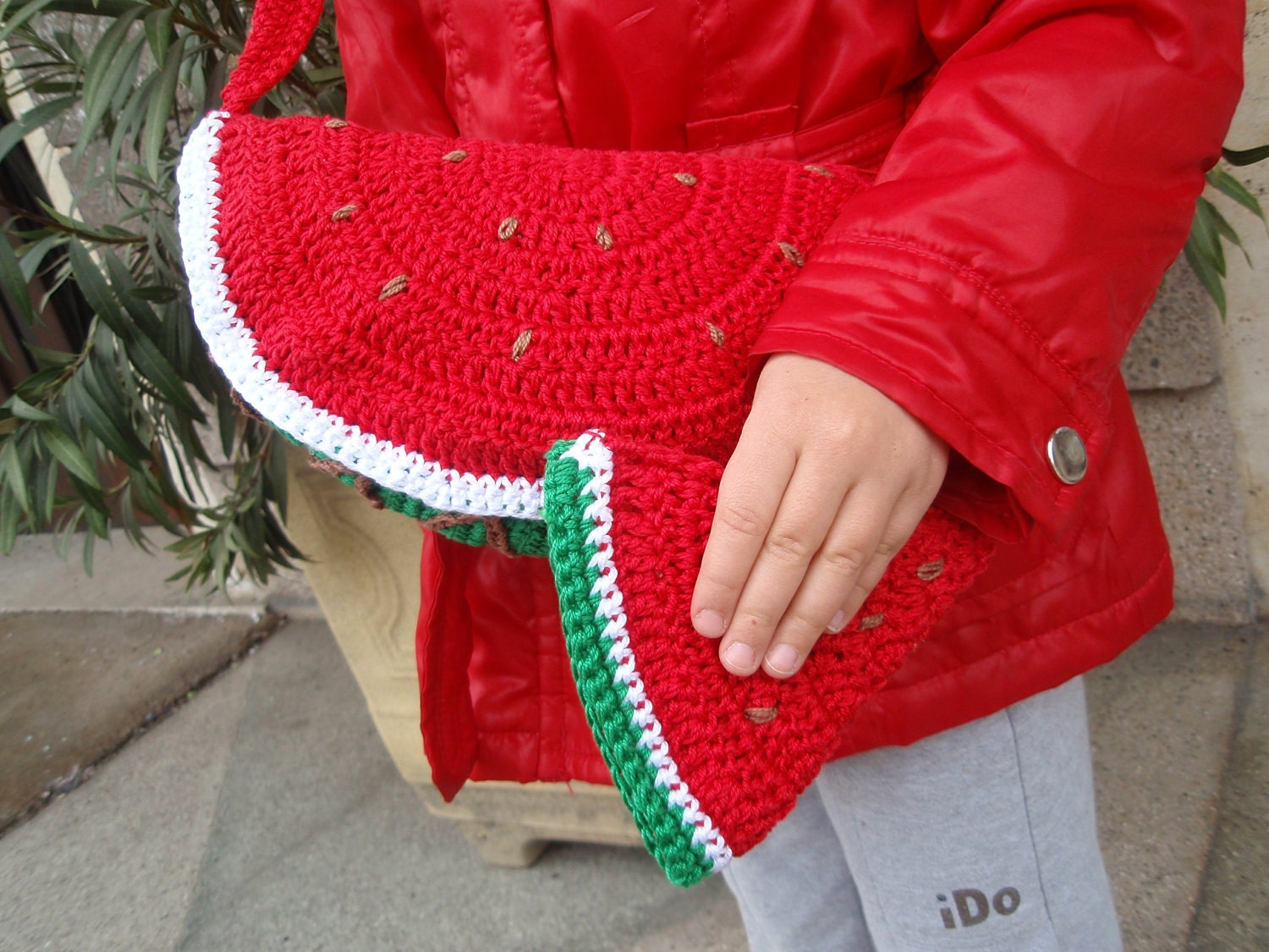 Watermelon Bag with Purse Handmade Crocheted