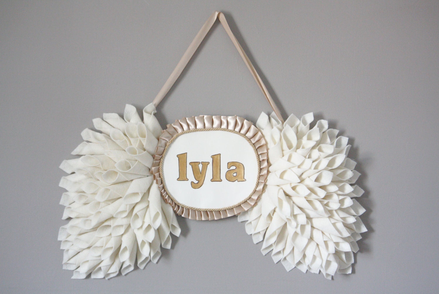 Nursery Wall Decor- Angel Wing Name Plaque