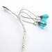 Peacock Teal Swarovski Crystal Earrings on Long Antiqued Bronze Wires -- Natural Elements Jewelry Collection