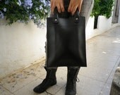 Pleather Pouch Vintage Black Classic Handbag
