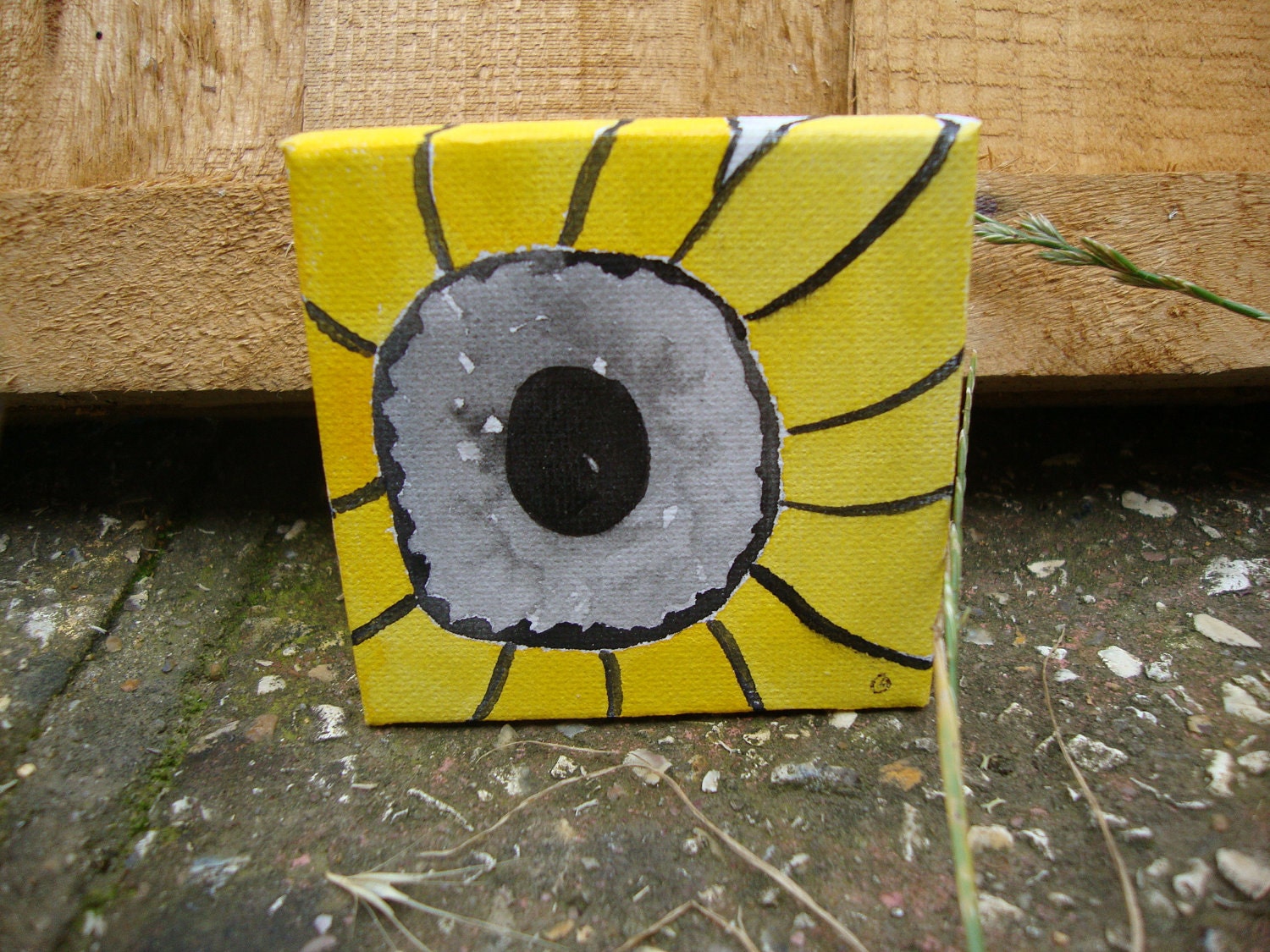 One of a Kind Original 4x4 Acrylic Art Mini Canvas - 'Metamorphosis'
