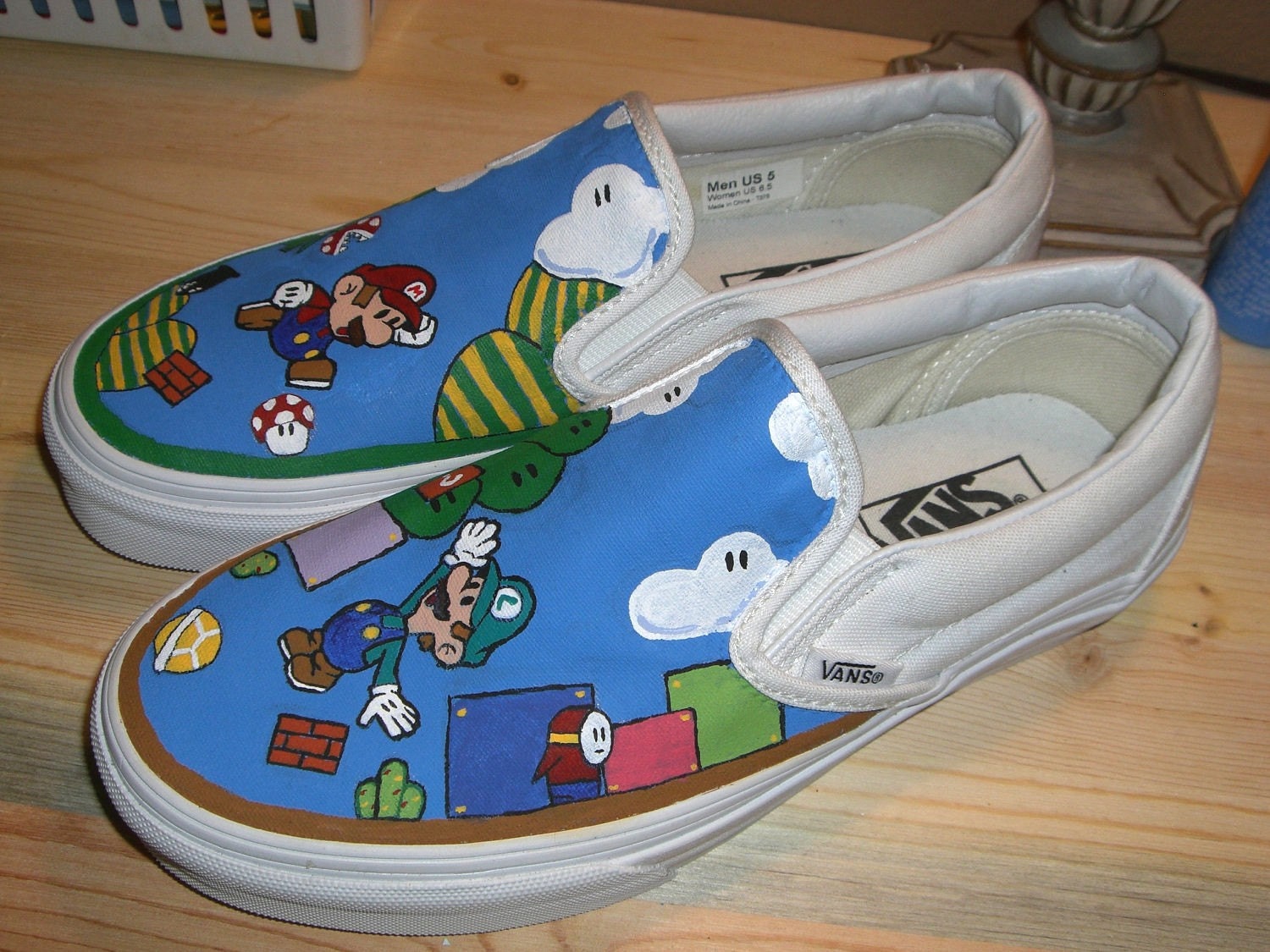 Handpainted Super Mario Bros Shoes (Mario & Luigi)