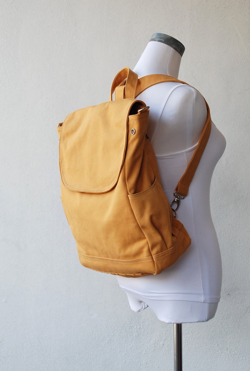 SALE up to 20% -Fortuner Backpack Convertible in Mustard (Water Resistant) Shoulder / Satchel / Rucksack / Messenger / Tote / Wallet