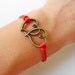jewelry bangle love bracelet ropes bracelet women bracelet girls bracelet made of antique bronze hear to heart and red ropes  SH-0207