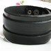 Adjustable leather bracelet buckle bracelet men bracelet metal bracelet made of black leather wrist bracelet SH-0485