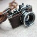 Jewelry leather necklace men necklace women necklace boys necklace chain necklace made of brown leather and alloy camera