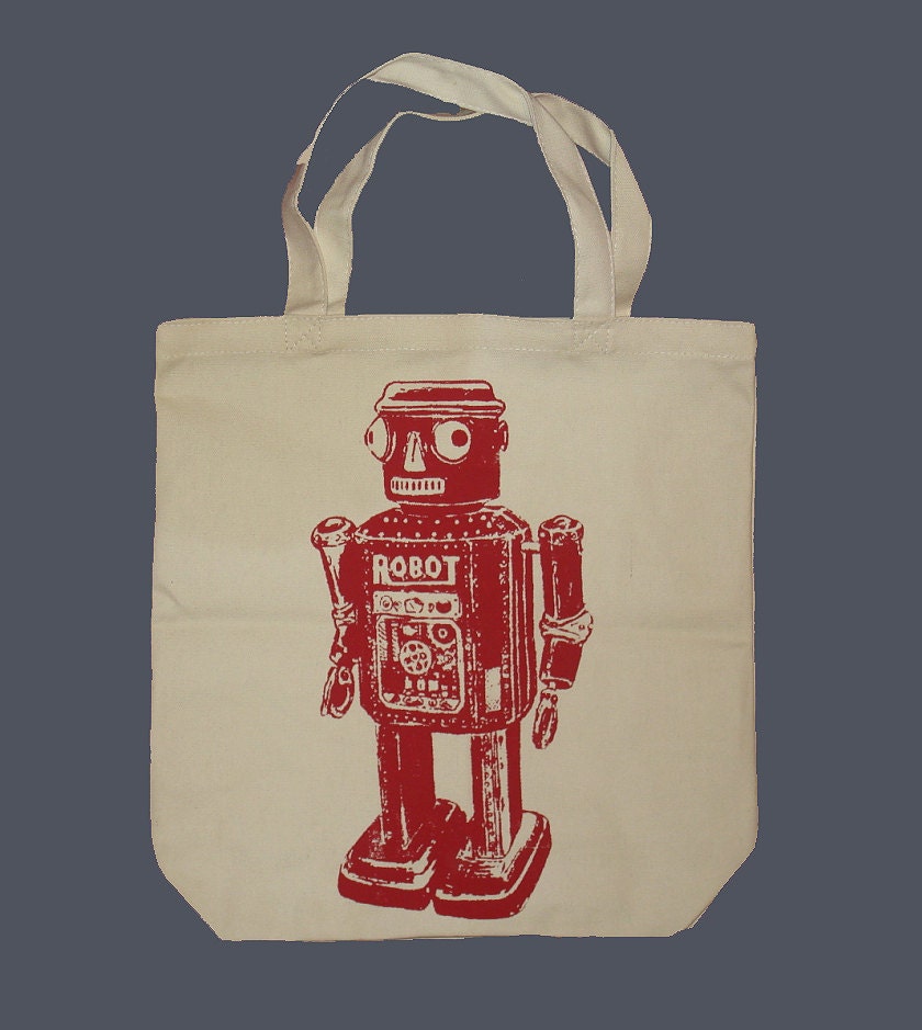 Red Robot  -  Canvas Tote Bag