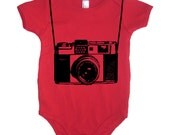Vintage Toy Camera Baby Onesie Girl Bodysuit - American Apparel - 3-6m, 6-12m, 12-18m, 18-24m, (7 Color Options)