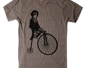 Mens Monkey on a Bike T Shirt - American Apparel Tshirt - XS S M L XL and XXL (28 Color Options)