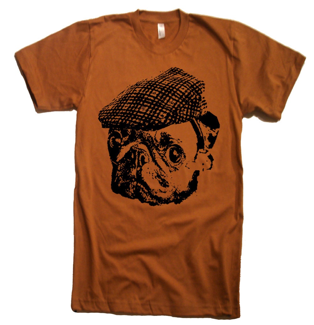 Mens Pug Hooligan T Shirt - American Apparel Tshirt - XS S M L XL and XXL (28 Color Options)