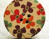 Wooden Button Ring - A Simple Garden - Beautiful, Bright and Floral - Original