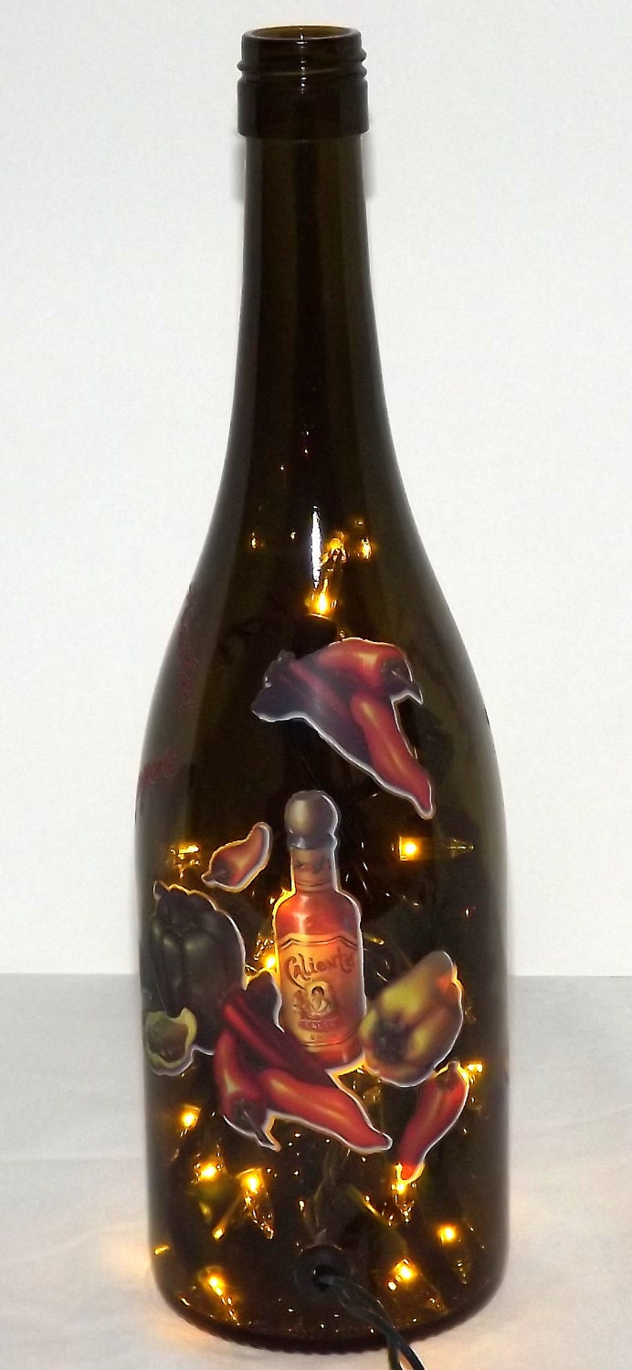 Hot Peppers Bar/Table Bottle Accent Lamp-SUPER NICE