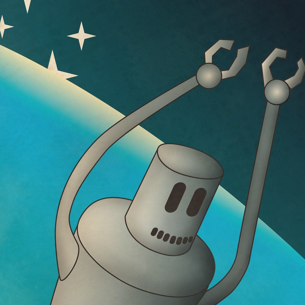 Experience Tomorrow Today: 1950s Style Robot Poster