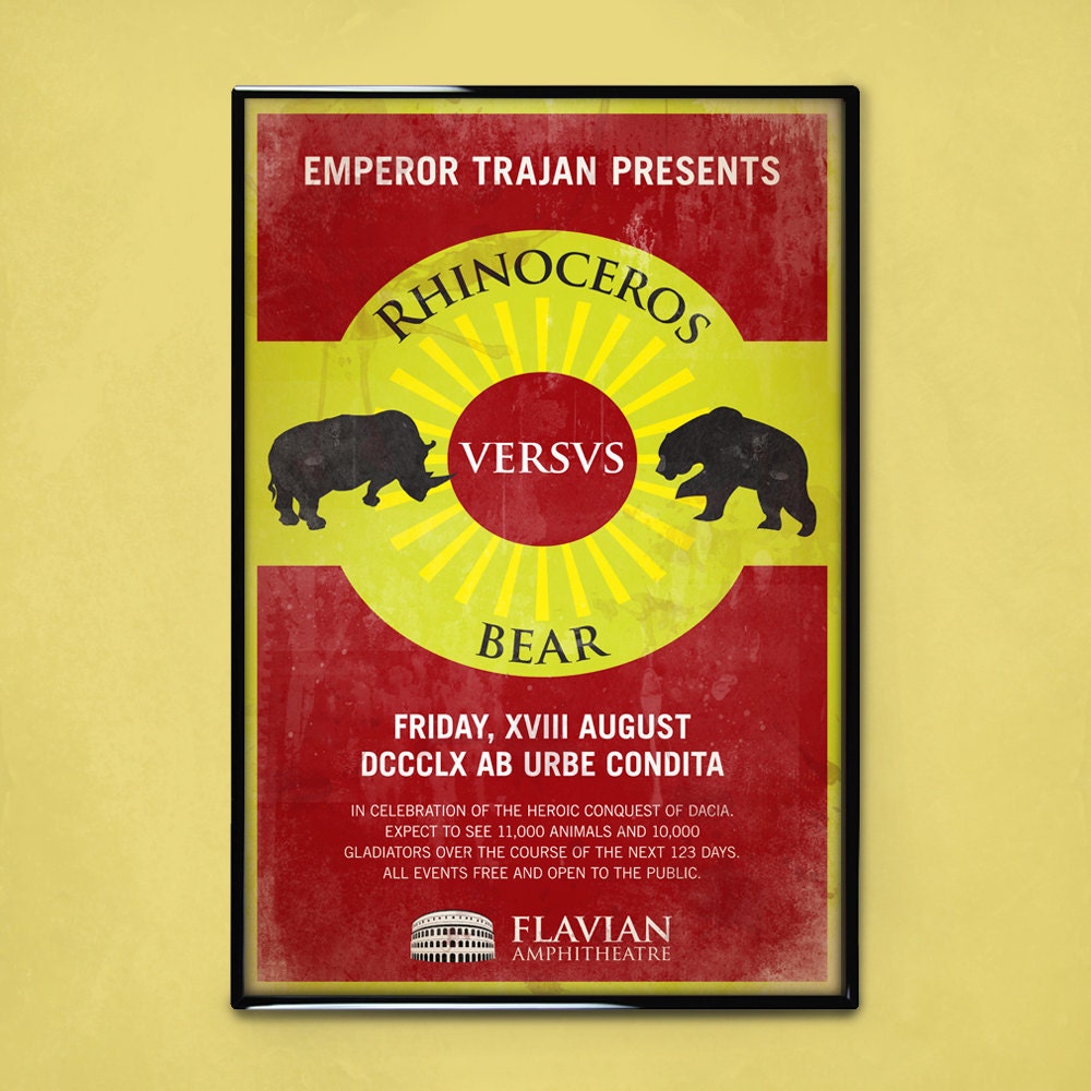 At the Colosseum: Rhinoceros vs. Bear