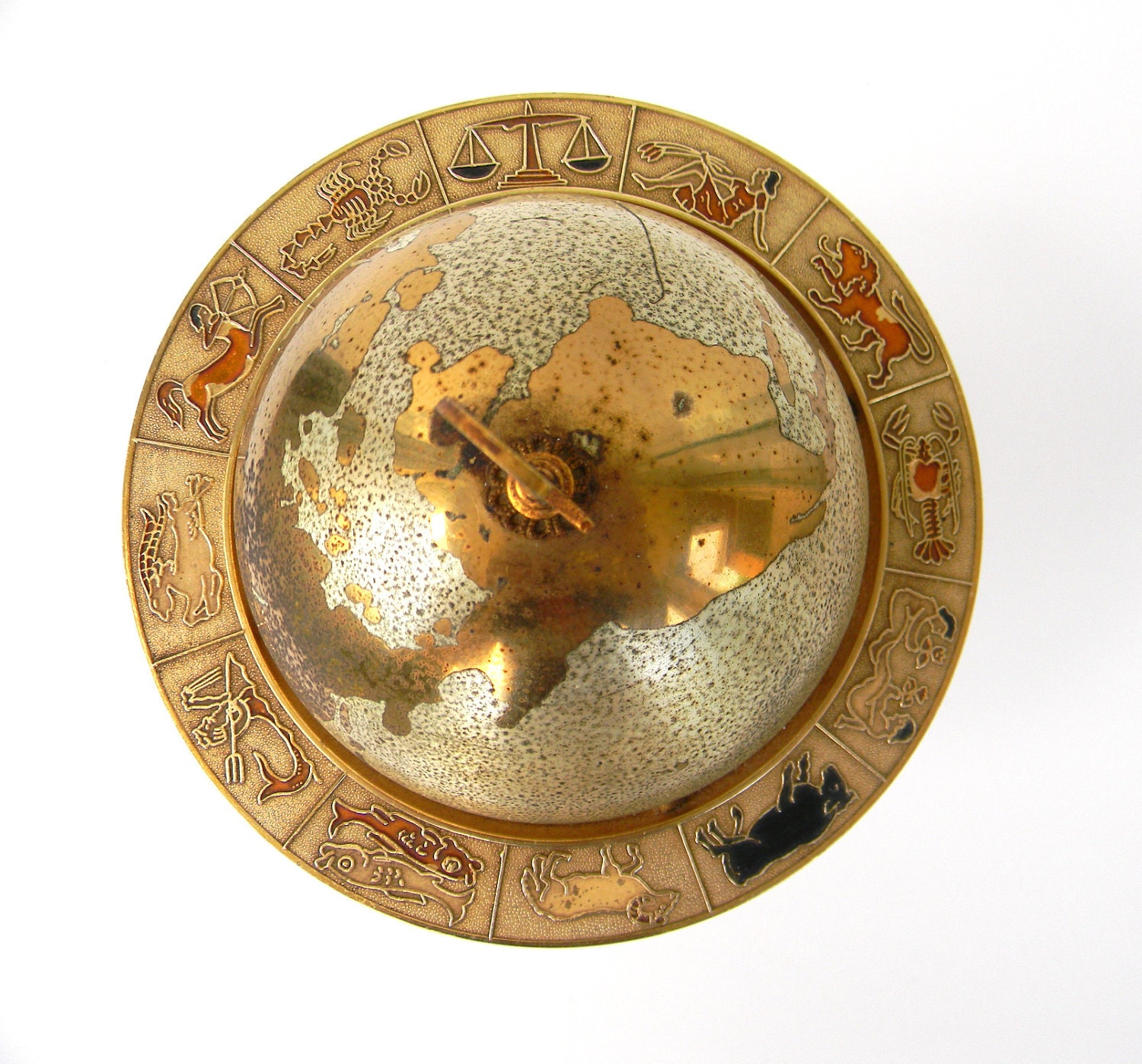 Reserved for Amber - Mad Men Style x 4 - vintage Cigarette holder / Music Box / Globe / Astrology Chart