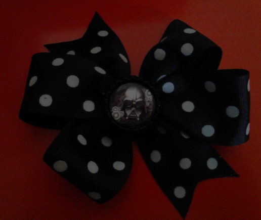 Star Wars Inspired Darth Vader Bottle Cap Pinwheel Hair Bow