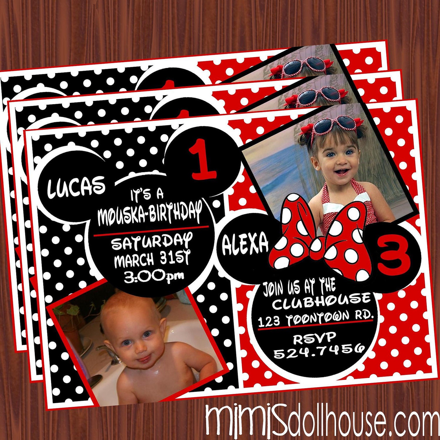 Mickey Mouse Invitation- Minnie Mouse Printable Invitation- Birthday Invitation- JPEG/PDF Il_570xn