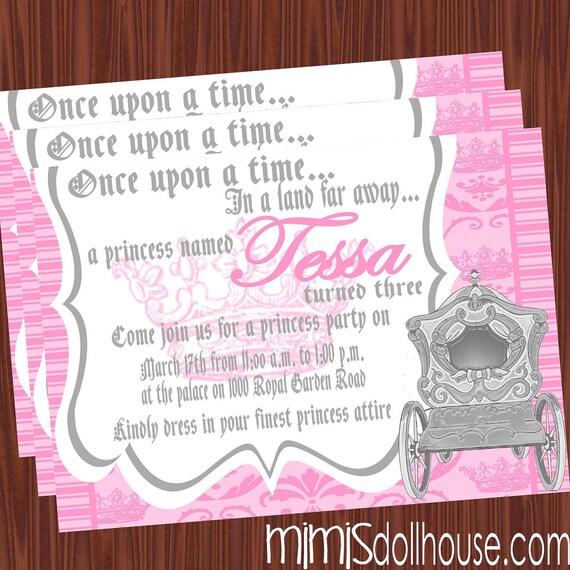 Princess Invitation- Vintage Princess Printable Invitation- Birthday invitation PDF/JPEG- As Seen on Amy Atlas Il_570xn