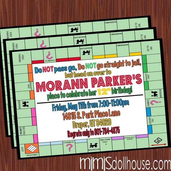 Game Night Invitation- Printable Board Game Party Birthday Invitation- PDF/JPEG Il_570xn