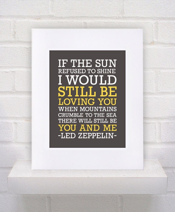 Led Zeppelin Lyrics - Thank You - 11x14 - poster print