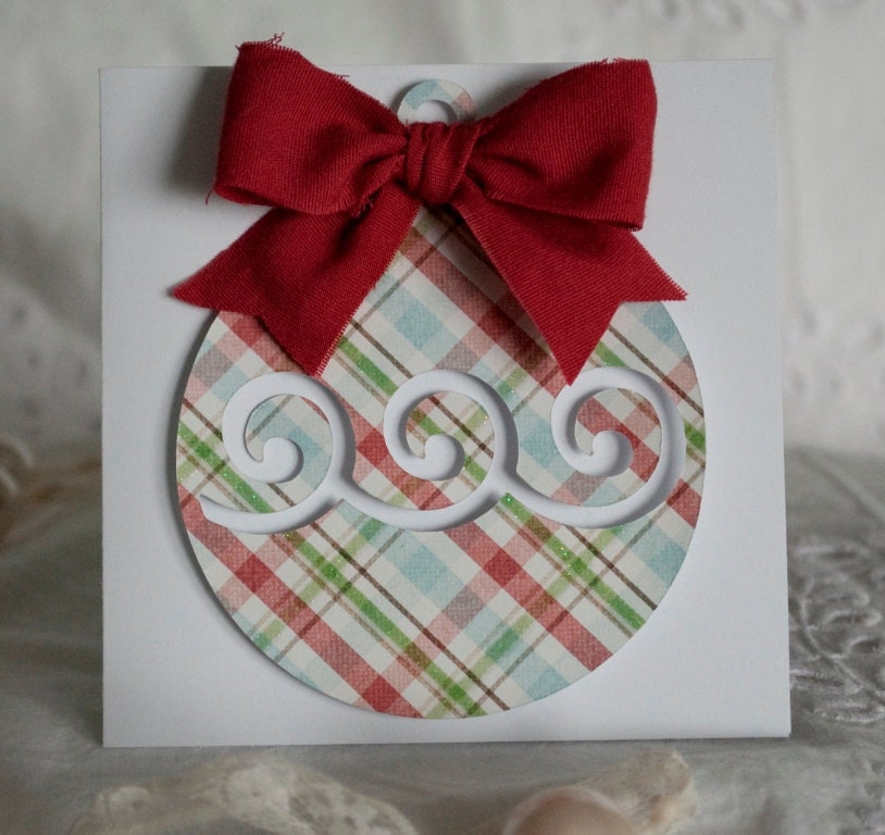 Handmade Christmas Cards Greeting Cards Plaid Ornament Style 6