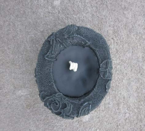 Beeswax-Palmwax Candles - Small Sculptural Design Natural Wax Candle- (Charcoal Night Color)