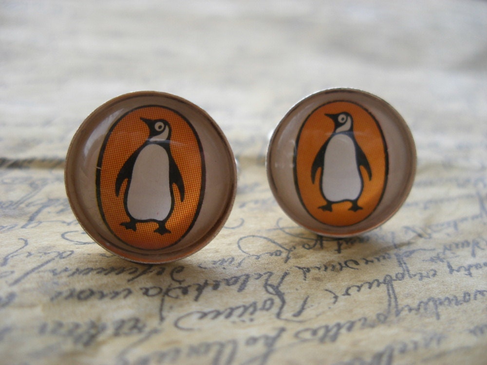 Unique Penguin Books Cufflinks Made With Vintage Paperback Covers- Mens Fashion Cuff Links- Literary Gift for Him