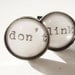 Doctor Who DON'T BLINK Cufflinks with Real Vintage Typewriter Text- Dr Who Black and white Cuff Links- Geeky Gift for Him