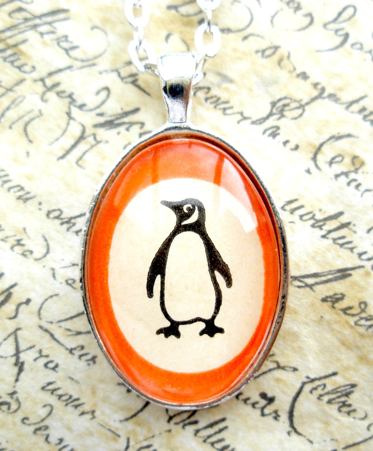 Unique Penguin Books Pendant Necklace made with real vintage book cover- Literary gift for her
