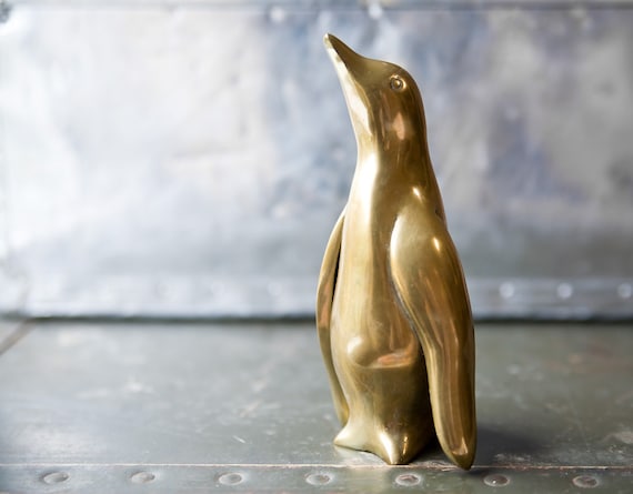 Vintage Brass Penguin Bird Figurine