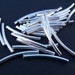 Silver Tube Beads, Curved, 3cm, 25 pcs