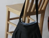 The Market Tote in Black and Sky Blue