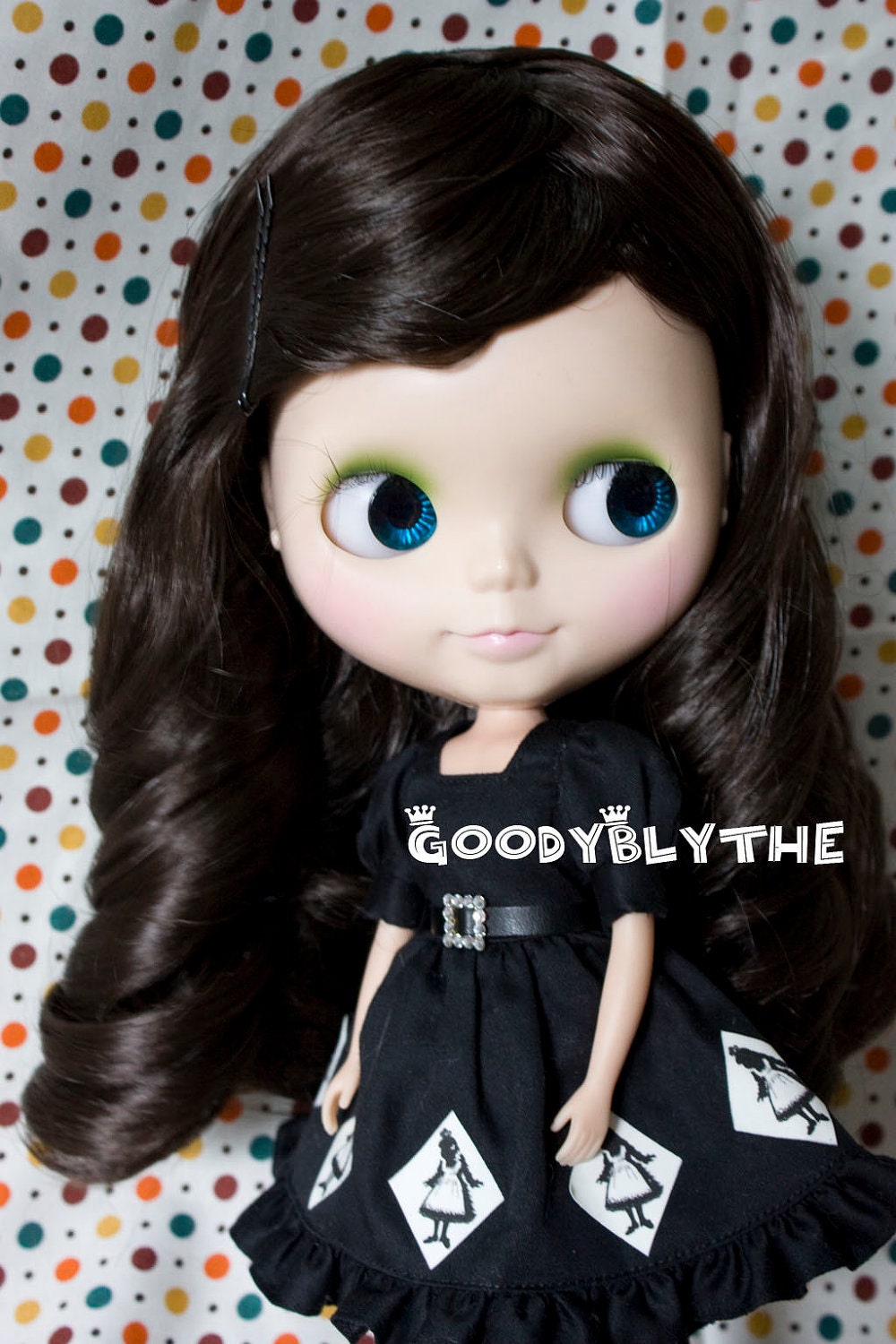 12" Goodyblythe Hair Wig for Blythe Dark Brown Curly W224