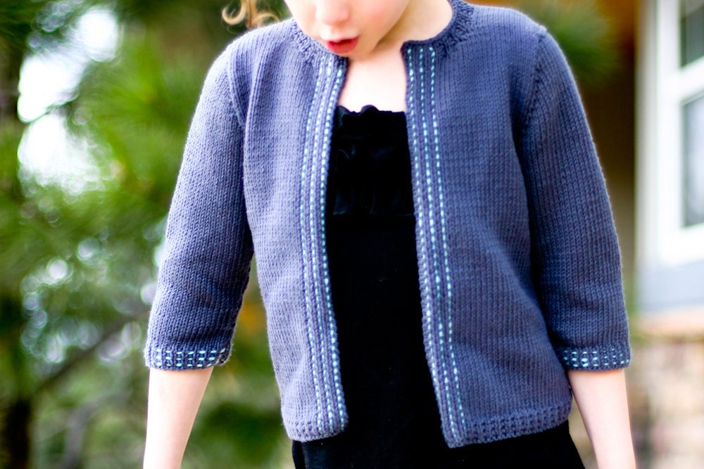 Girls Sophisticate Cardigan Knitting Pattern PDF