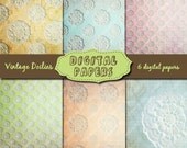 Vintage doilies Printable digital papers scrapbooking, cardmaking, journal making, blog background ancient
