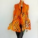 SALE Nuno felted scarf long  orange -  Merino Wool Handmade