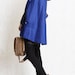 BLUE winter cape, Wool hoodie cape, double breasted hooded coat, winter cloak with hood , 70% wool , Size XS,S,M,L(FM003D)