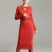 spring dress orange Dress long sleeves dress knitwear cotton dress Sexi party dress /formal dress red (FM004)