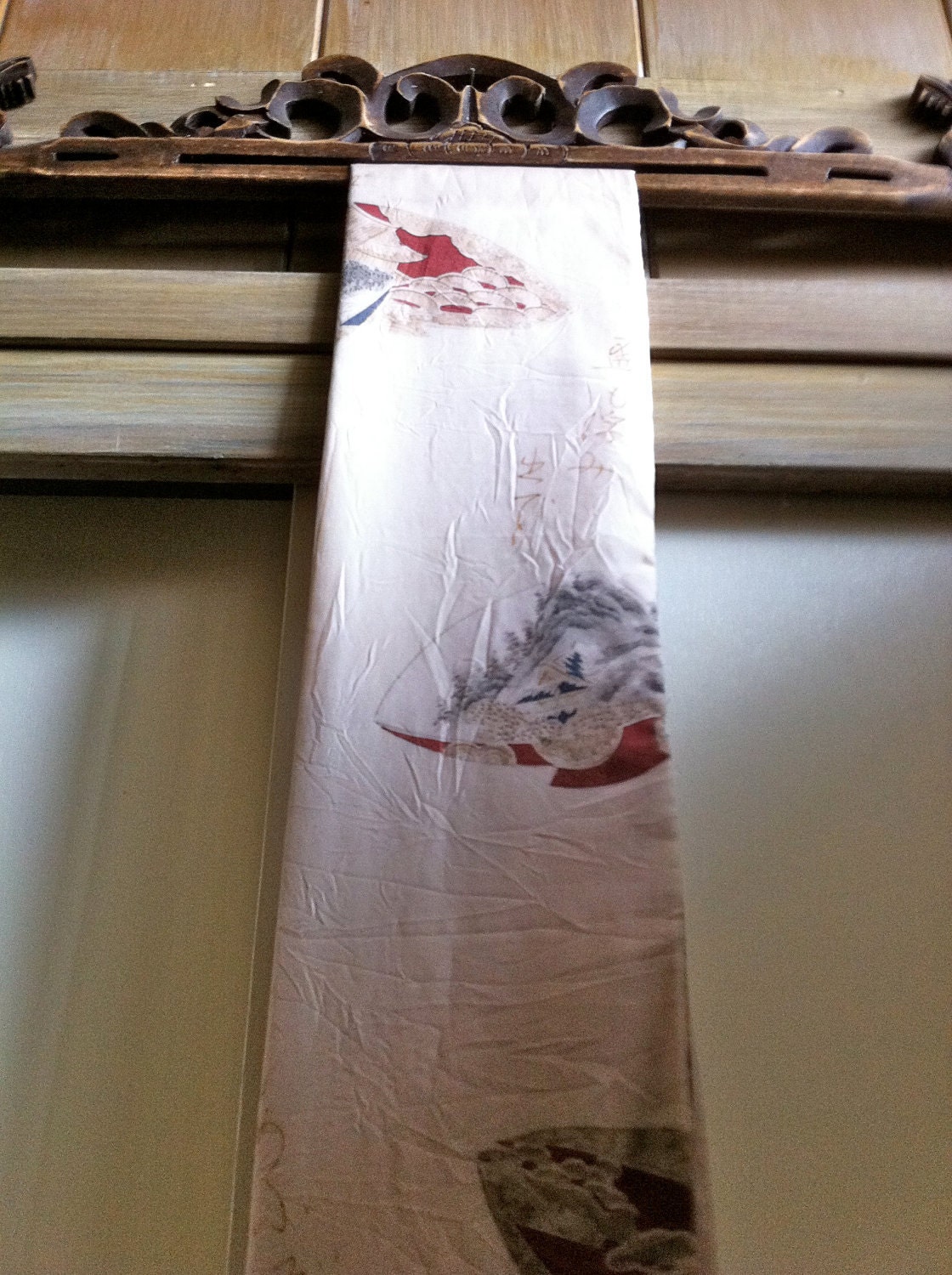 Vintage Japanese 100% Silk Obi Runner Table Wall Decor