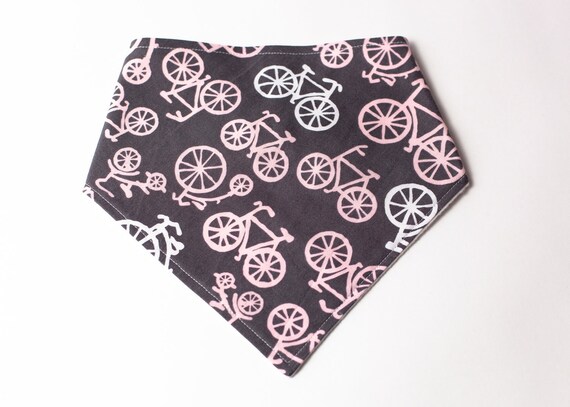 Bibdana Bandana Bib, Pink Bicycles, As seen in Pregnancy and Newborn Magazine