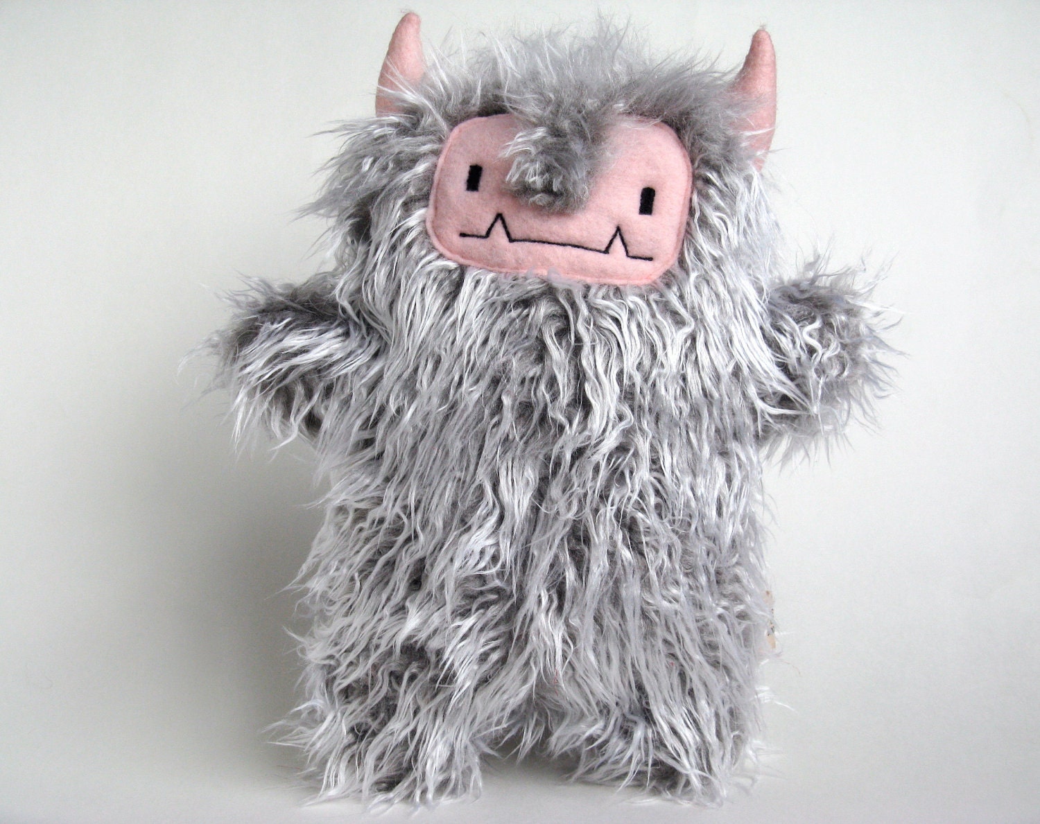 Plush Monster: Bernard the silver shag monster