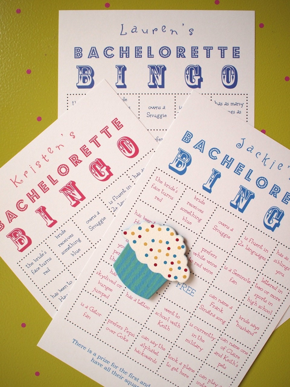Bachelorette Party BINGO Game - Customized, super fun party game