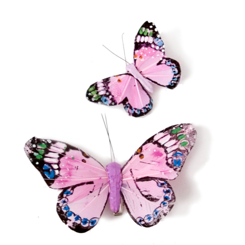 Monarch Butterfly Clips - Pink
