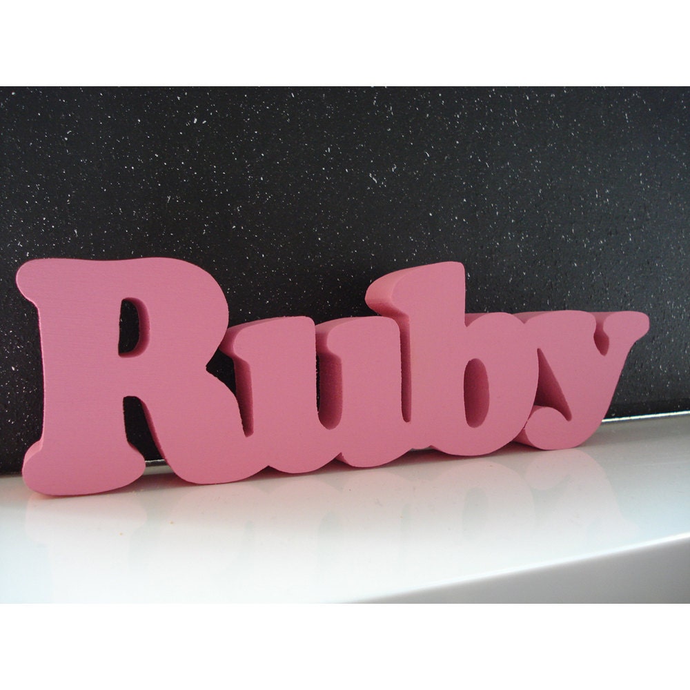 Personalised Name Plaque Sign Real Wood Children's Gift Any Colour (Upto 4 Letters)