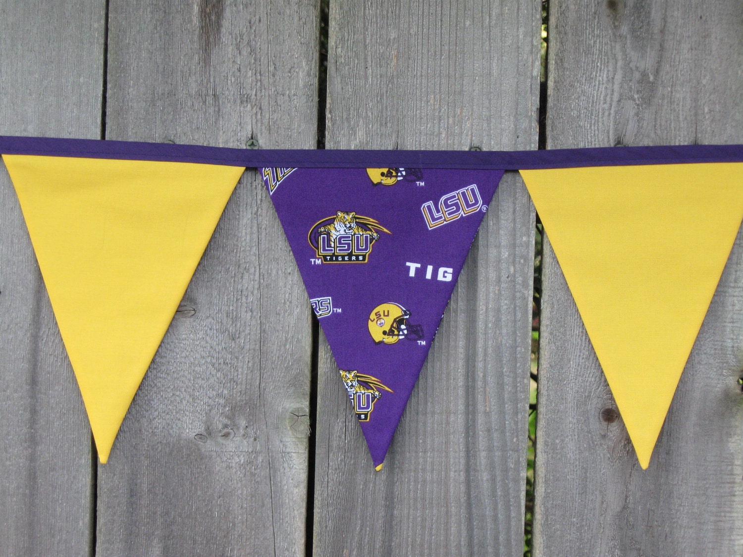 LSU Fabric Banner - Purple & Gold -(9) Large Flags - Ready to Ship - Great for Dorm Room or Tailgating Parties
