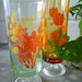 60's vintage set of two floral stem glasses