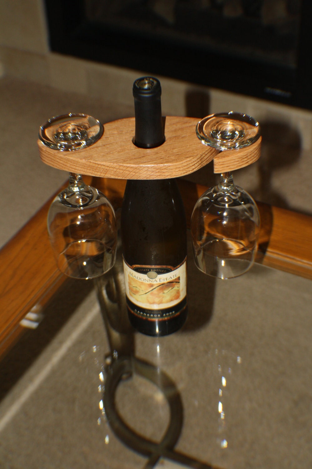 Oak wine glass caddie
