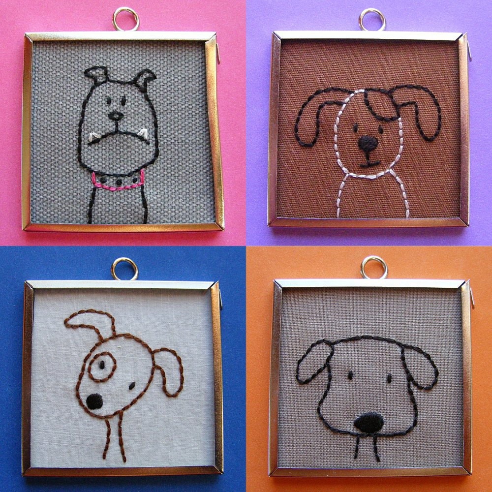 Embroidered Dogs - PDF pattern